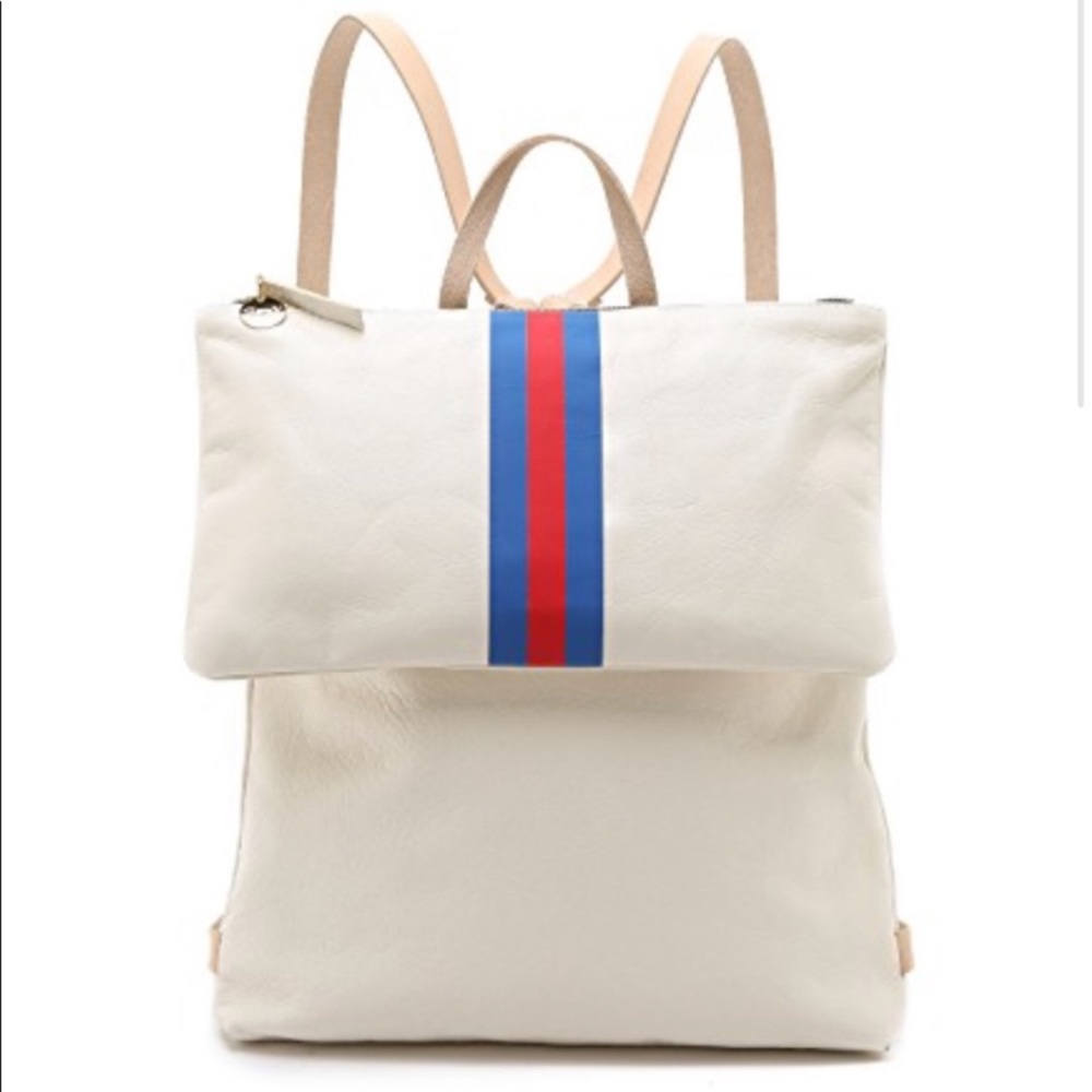 Clare V. Supreme Agnes Backpack Cream Leather EUC